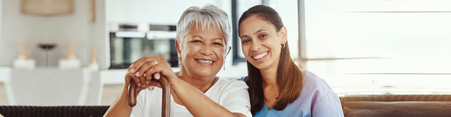 nurse having picture with the senior citizen